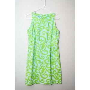 Chickabiddy womens summer tank dress green blue 8